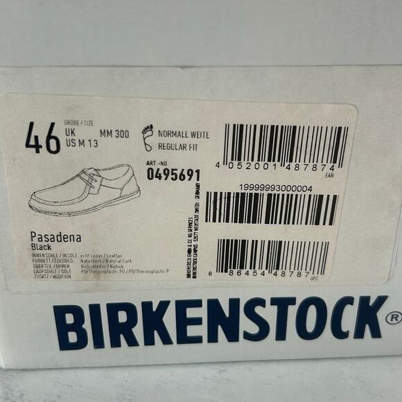 Birkenstock Pasadena Suede Moc Toe Shoe Nubuk Shoe Black Men 13/EU 46 NWB - Picture 10 of 10